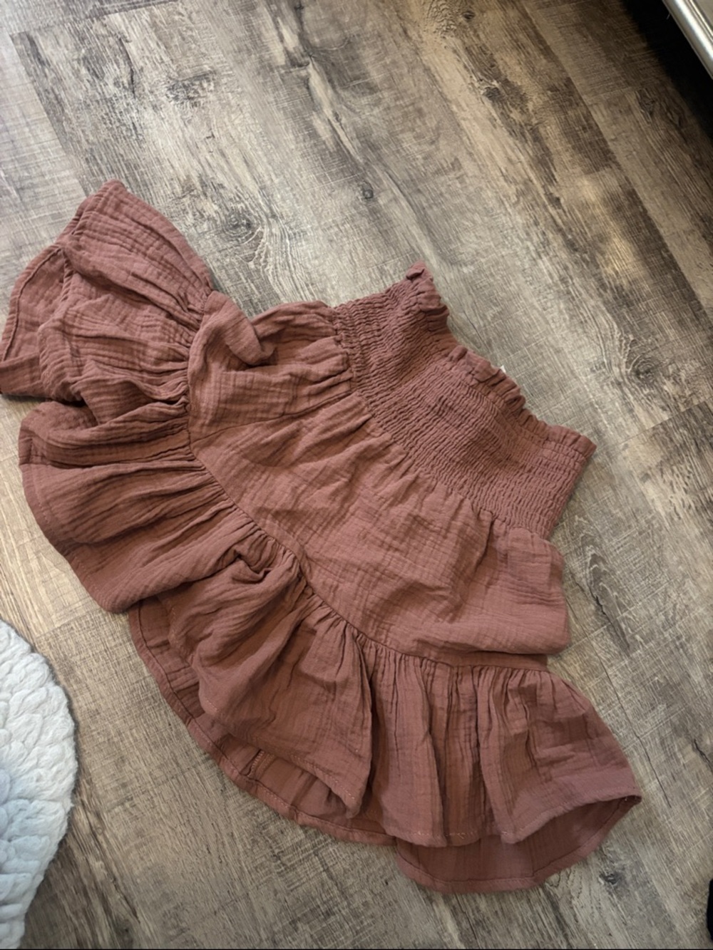 Vanilla Star Rust Brown Ruffle Skirt